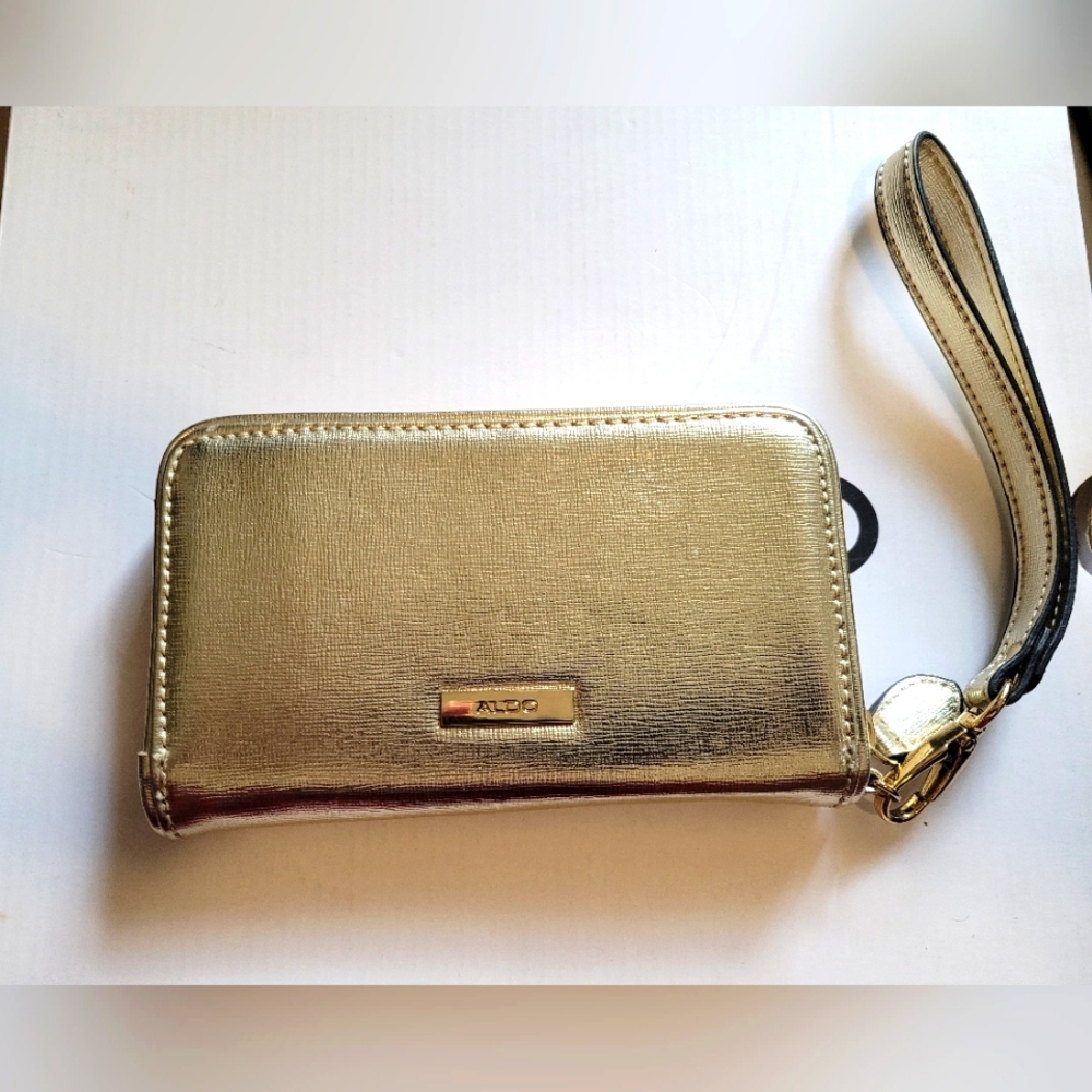 ALDO Gold Wristlet Wallet